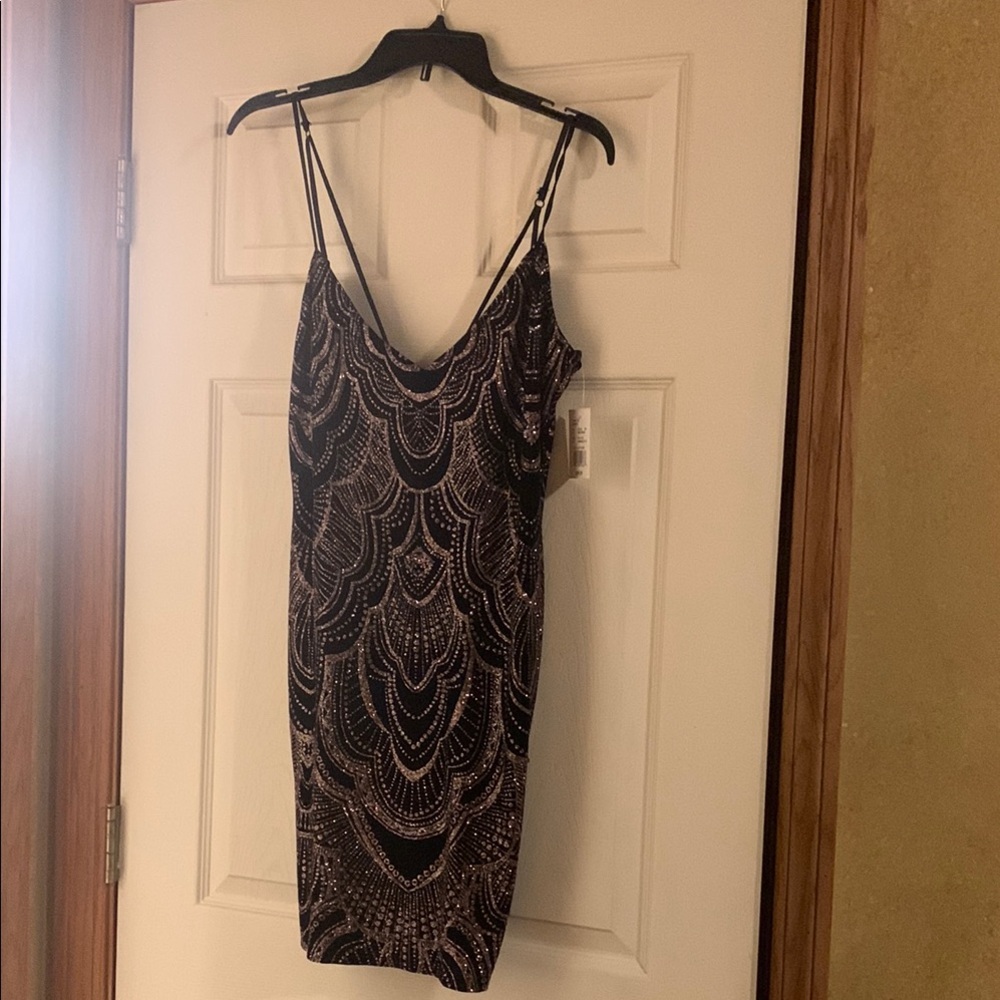 Elegant Black and Gold Women's Dress